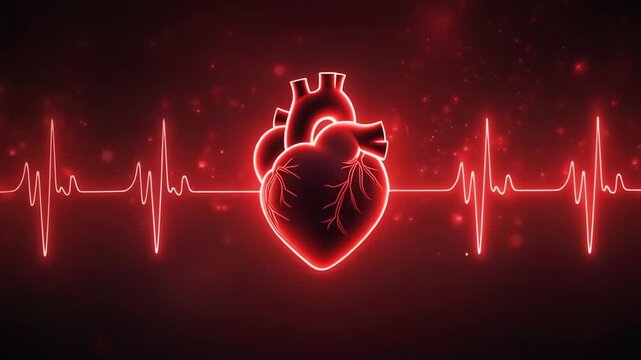 Heartbeat Medical Heart Illustration, EKG, Cardiology, Health