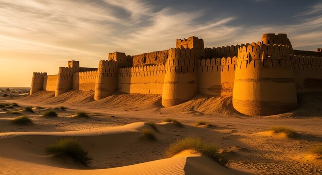 Derawar Fort Cholistan &ndash; Desert Stronghold in 8K Golden Hour Photography