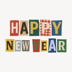 Colorful festive New Year greeting