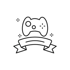 Winner line icon vector stock with white background