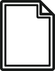 Simple blank document file page icon with folded corner for digital design