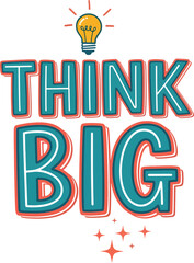 think big playful solid color creative productivity vector design
