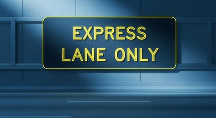 Fototapeta premium Express Lane Signage Displayed on Overpass Structure Suggesting Dedicated Road Usage.