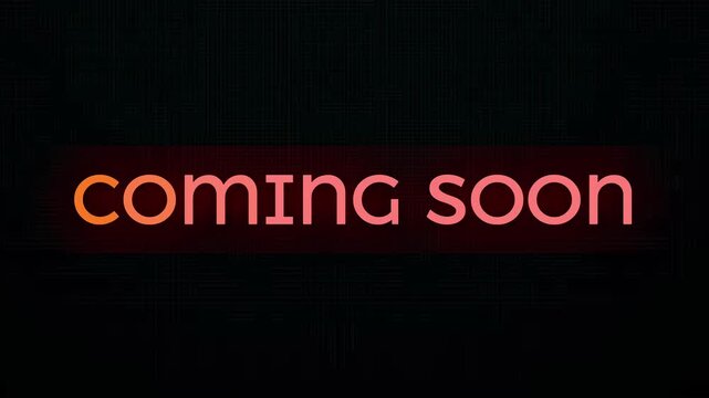 Anticipation builds as an exciting new product or service is set to launch, with a vibrant 'coming soon' announcement igniting future prospects and digital expectations 4K Motion Animation