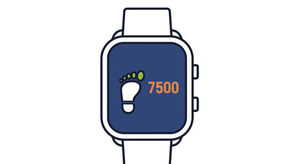Smartwatch displays step count and progress toward fitness goal