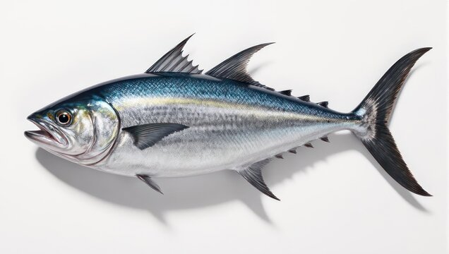 Striking Tuna Fish Illustration with Detailed Scales and Fins.