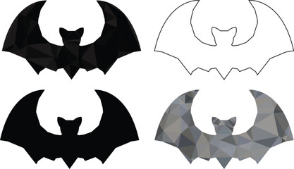 vector set of bat icons