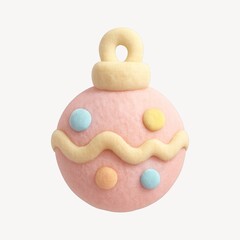 Whimsical pastel holiday ornament