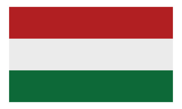 Hungary flag vector illustration &ndash; national symbol of Hungary with red, white, and green horizontal stripes in classic rectangular design