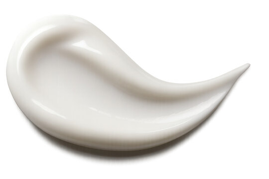 White cosmetic cream swipe isolated on white background. 