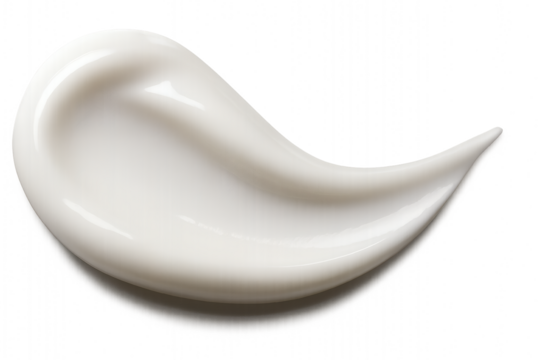 White cosmetic cream swipe isolated on white background. Make up foundation smudge. BB, CC cream smear texture