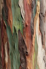 flat capture of eucalyptus bark with multi-color natural streaks, green, red, brown