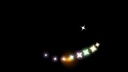 beautiful bright star in different color. sparkles animated video in black background - Powered by Adobe