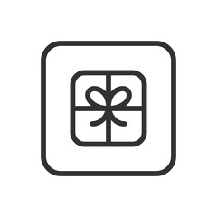 Romance, Wedding Gift Box line icon &ndash; elegant gift box with heart or ribbon outline for love present, romantic surprise, wedding gift UI