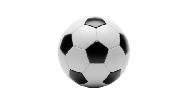 Soccer Ball with Black and White Pattern, Sports Equipment Isolated on Transparent Background