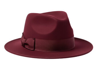 Isolated maroon fedora hat, fashion headwear for men and women for formal occasions