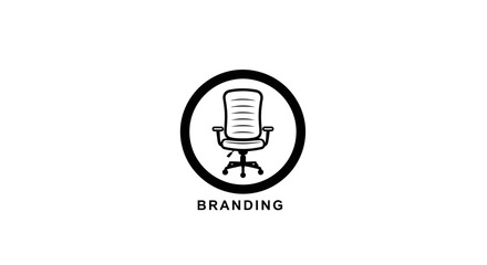 Ergonomic Office Chair Icon for Branding and Corporate Identity Representation