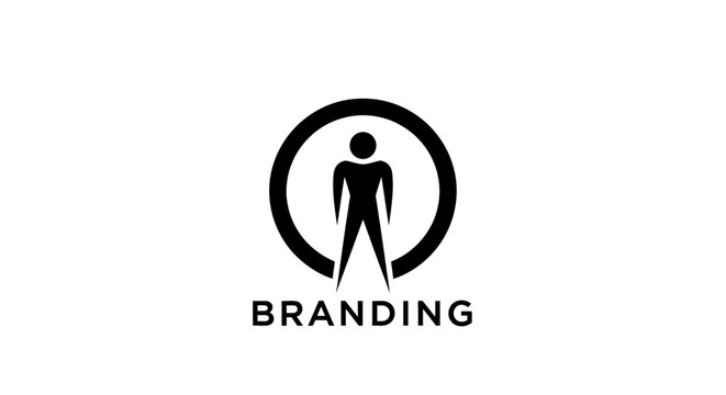 A Man in Circle Logo Concept for Branding, Personal Development or Career Opportunities