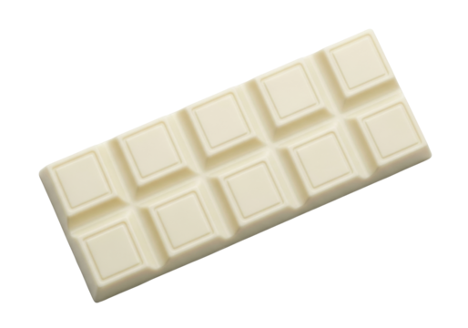 Isolated block of white chocolate bar, sweet confectionery, confection, delicious sweet treat