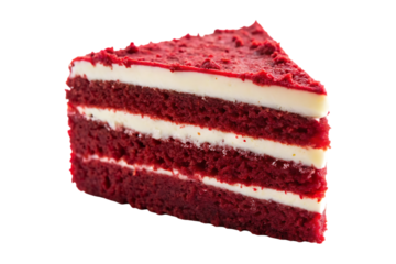 slice of red velvet cake image isolated on transparent