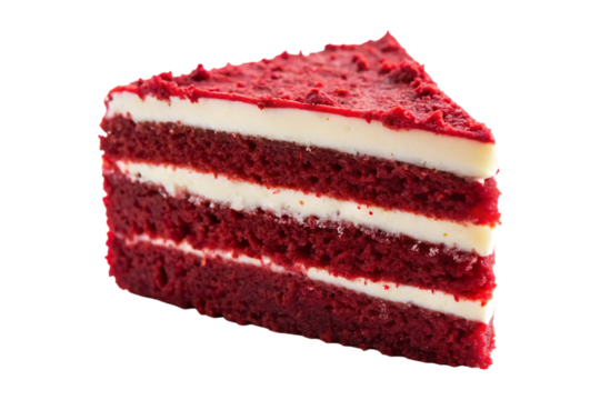 slice of red velvet cake image isolated on transparent