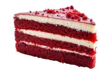 slice of red velvet cake image isolated on transparent background