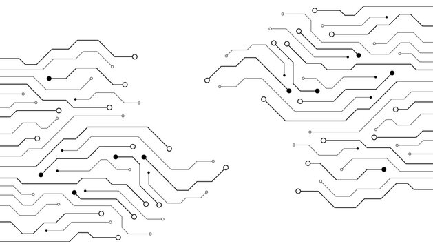 Abstract digital background with technology circuit board texture. Electronic motherboard illustration. Communication and engineering concept. Vector illustration