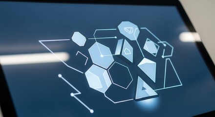 Geometric Design Displaying Modern Technology and Data Visualization Concepts