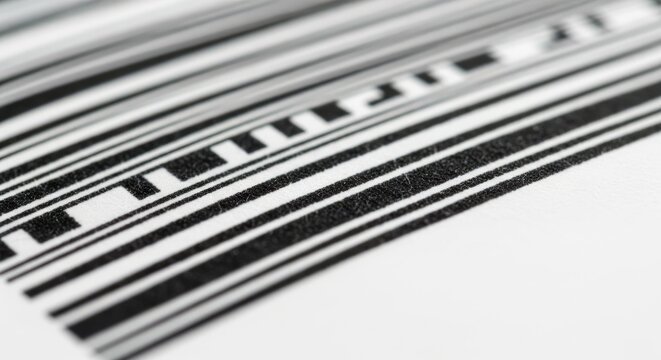 Modern barcode detail for product identity and inventory tracking in retail or industry, clean and precise - Powered by Adobe