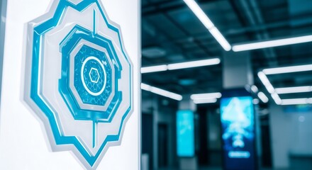 Futuristic Illuminated Decor Installation: Modern Interior Design and Architectural Details