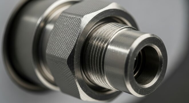 Precision machined metal fitting with intricate detail for engineering and industrial applications