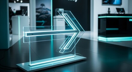 Futuristic Neon Arrow Display: Direction, Innovation, and Modern Technological Design