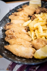 battered and fried squid, Santiago de Compostela, province of La Coruña, Galicia,
