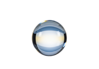 Isolated glass sphere with internal reflections and patterns for object, graphic design