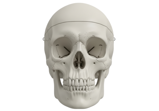 Isolated Anatomical Human Skull Structure and Texture, Medical Anatomy Head Bones Detail