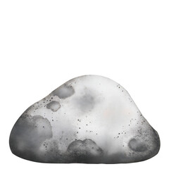 Watercolor stone illustration with textured gray surface, natural hand-painted rock element