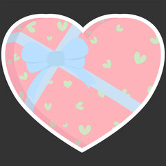 Pastel Heart Gift Box, Cute Romantic Valentine Present,