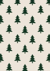 Fototapeta premium Minimalist evergreen tree pattern.