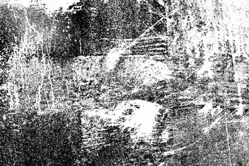 White scratches and dust on black background. Vintage scratched grunge plastic broken screen texture. Scratched glass surface wallpaper. Space for text.