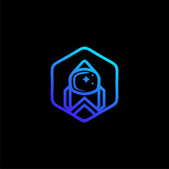 Gradient Astronaut Hexagon Logo