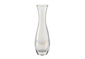 Isolated pearlescent glass carafe stands elegantly showcasing its refined form without surroundings