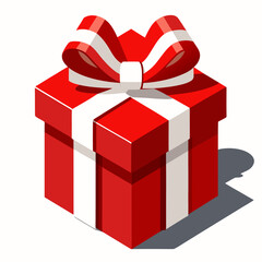 red gift box with ribbon