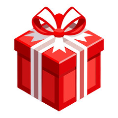red gift box with ribbon