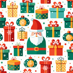 seamless pattern with christmas gifts