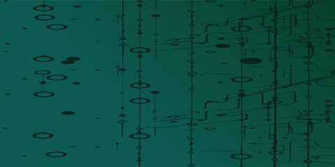 Abstract Green Background with Geometric Shapes and Lines Design.