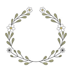 A vintage style illustration showing laurel border