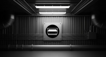 Industrial Space With Ventilation System And Minimal Interior Design Aesthetic