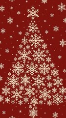 Festive snowflake tree pattern mobile wallpaper