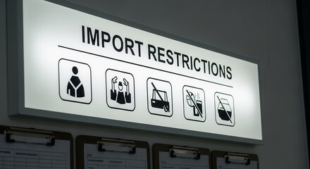 Import Restrictions Signage Showing Prohibitions and Guidelines in a Controlled Setting