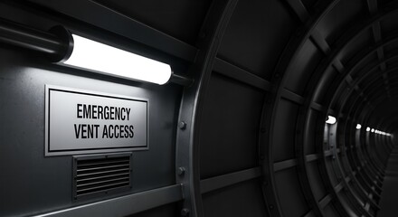 Industrial Tunnel Illumination Depicting Emergency Access and Ventilation Pathway